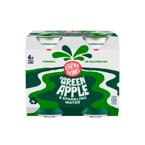 Karma Drinks Green Apple & Sparkling Water 4 x 330ml