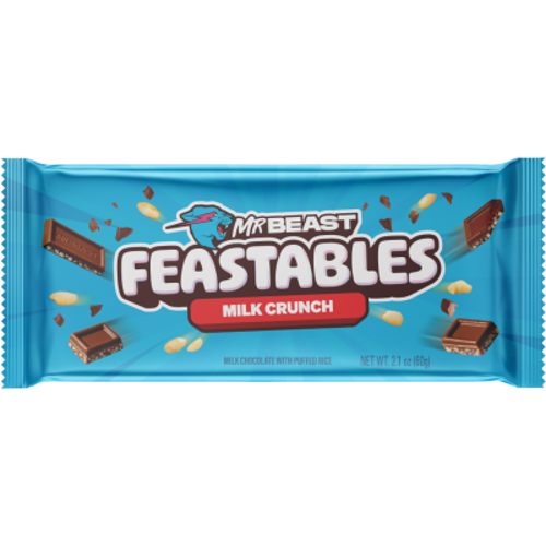 Mr Beast Feastables Milk Crunch Chocolate Bar 10 x 60g