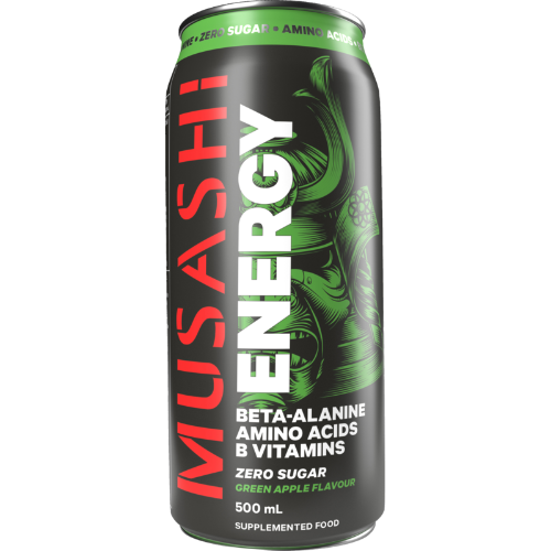 Musashi Zero Sugar Green Apple Flavor Energy Inu 12 x 500ml