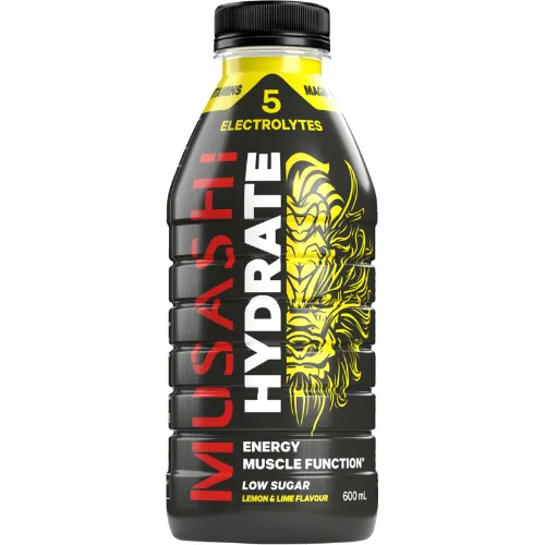 Musashi Hydrate Lemon Lime Energy Drink 6 x 600ml