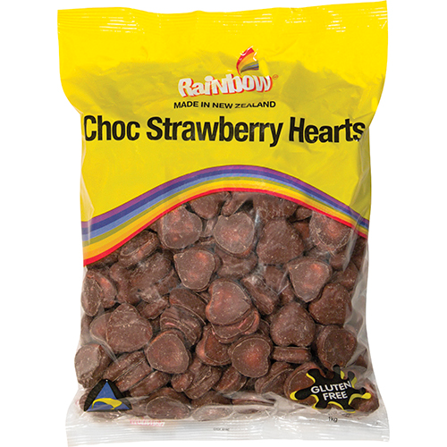 Rainbow Confectionery Chocolate Hearts 1kg Bulk Bag