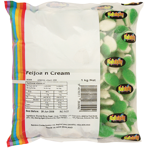 Rainbow Confectionery Feijoa and Creams 1kg Bulk Bag