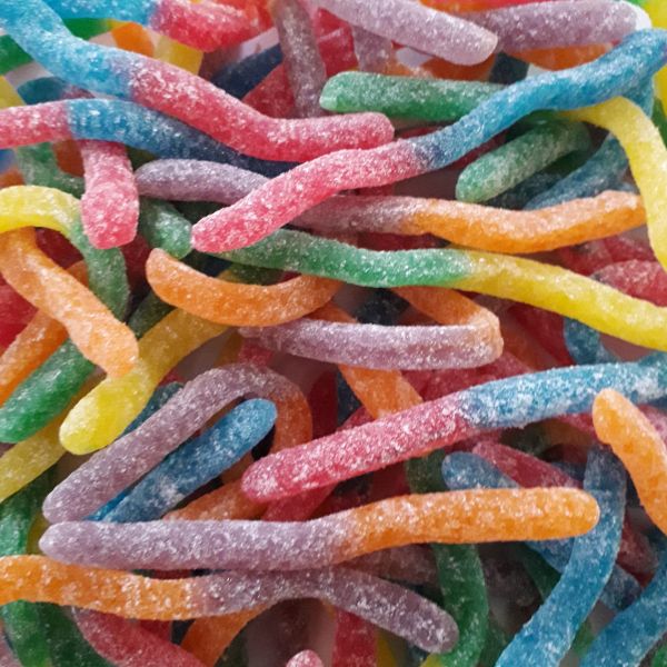 Rainbow Confectionery Sour Gloworms 1kg Bulk Bag