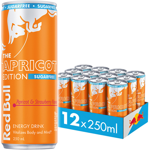 Red Bull Sugar Free Apricot & Strawberry Energy Drink 12 x 250ml