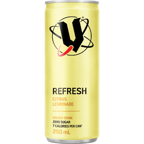 V Refresh Citrus Lemonade Zero Sugar Energy Inu 24 x 250ml