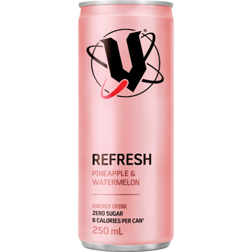 V Refresh Pineapple &amp; Watermelon Zero Sugar Energy Inu 24 x 250ml