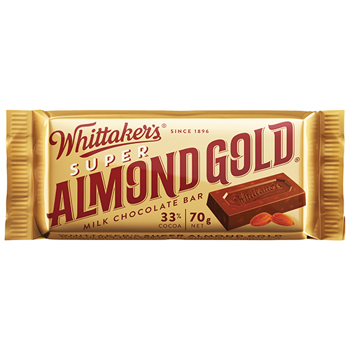 Whittaker's Super Almond Gold Milk Chocolate Bar 30 x 70g