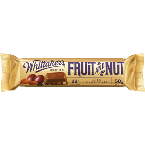 Whittaker's Chunks Fruit & Nut Milk Chocolate Bar 36 x 50g